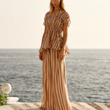 Fate+Becker Elysia Pant in Sandbar Stripe
