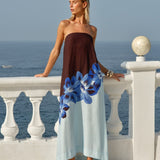 Fate+Becker Palmera Strapless Maxi Dress in Nocturne Floral