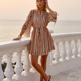 Fate+Becker Vera Mini Dress in Sandbar Stripe