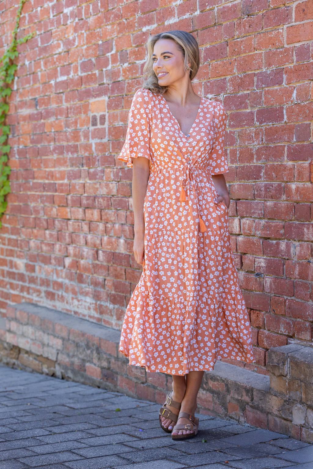 Papaya red clearance dress