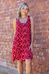 HOLLY SLEEVELESS DRESS - Red Floral