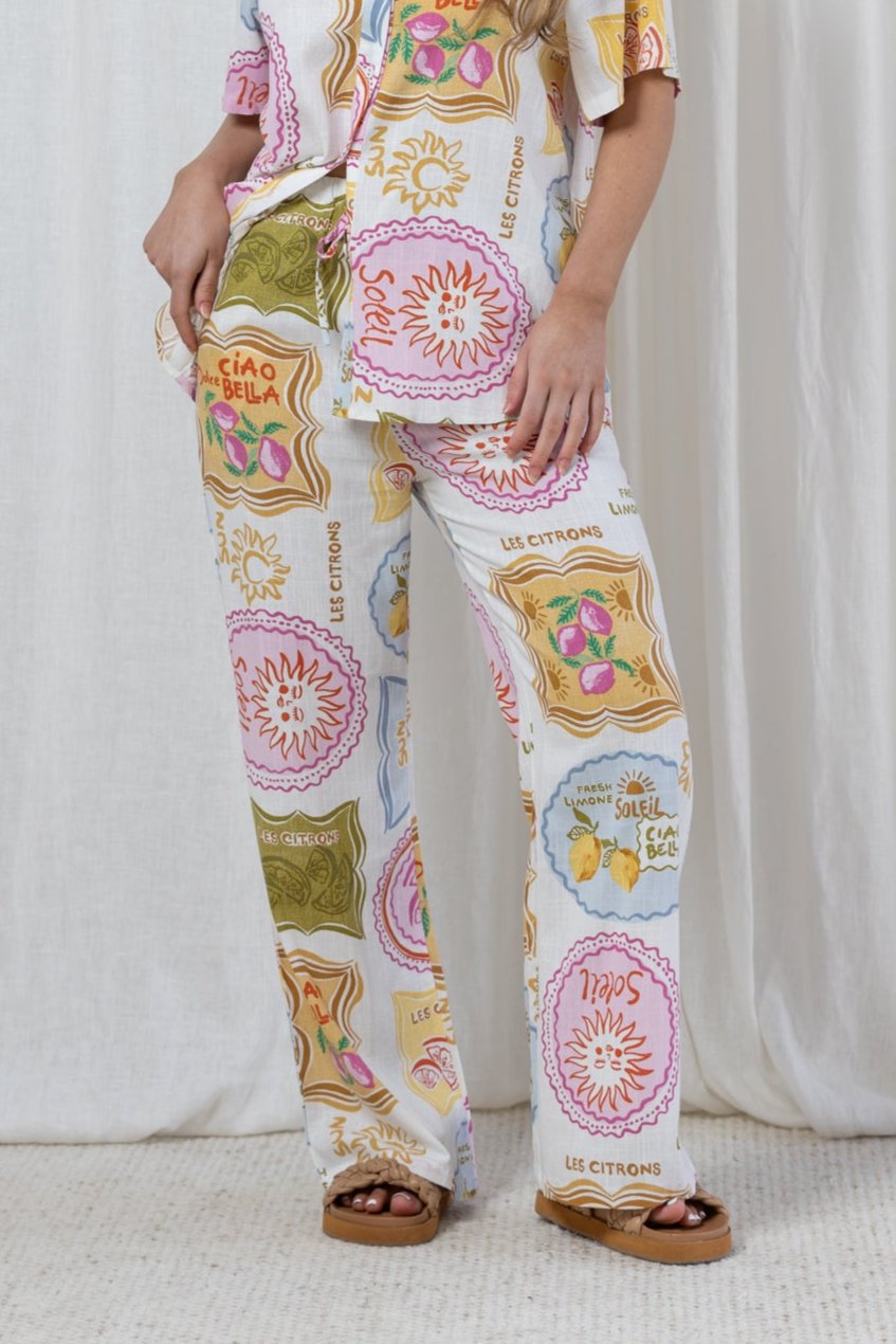 BELLA PANT - Citrus Sun Print