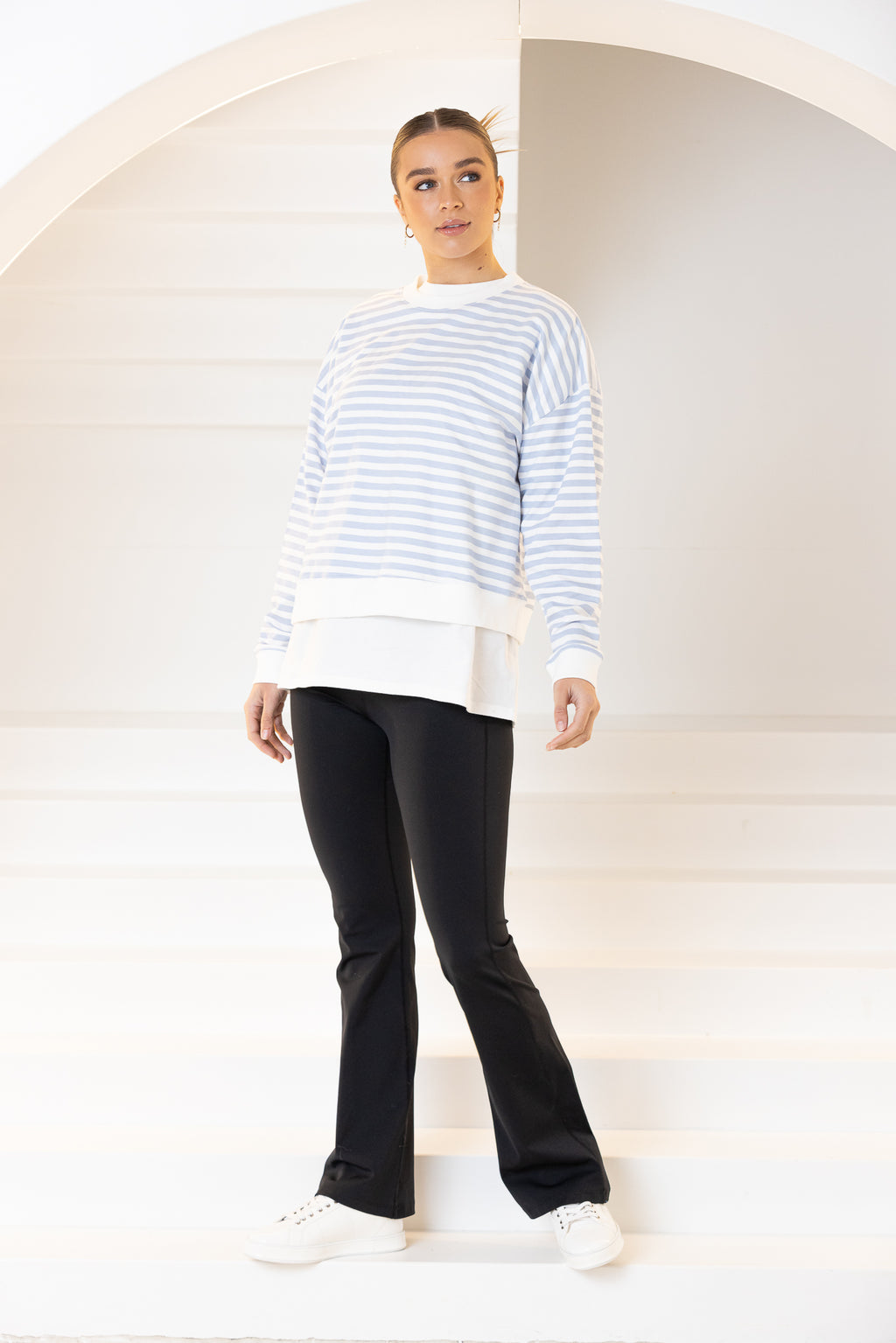 ADA SLIM SWEATER - Cornflower Stripe