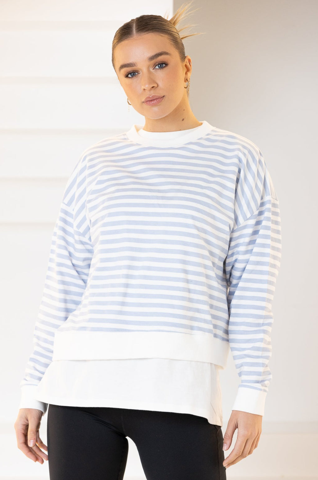 ADA SLIM SWEATER - Cornflower Stripe