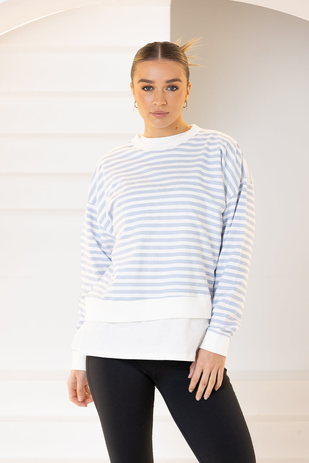 ADA SLIM SWEATER - Cornflower Stripe