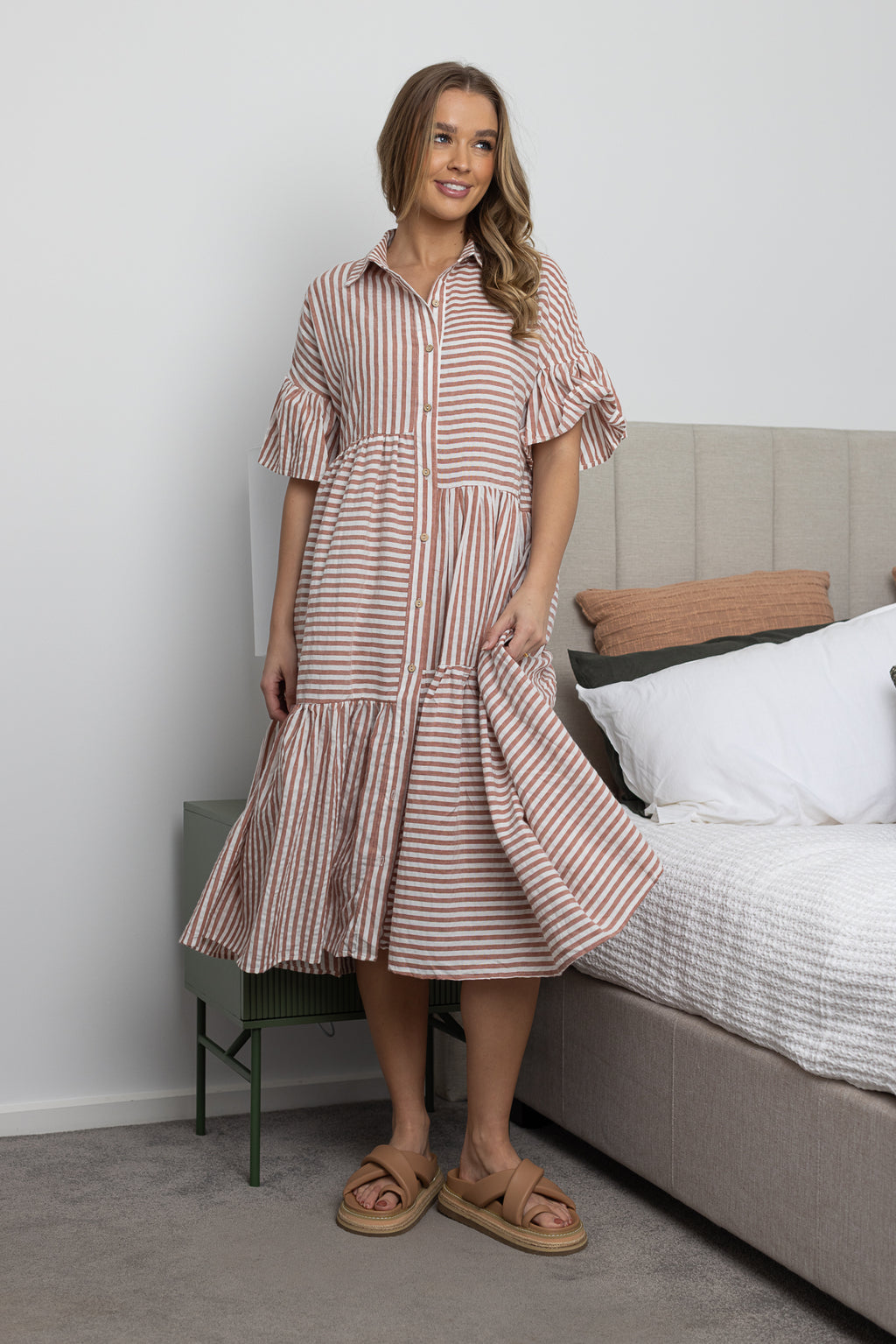 GRACE DRESS - Blush Stripe