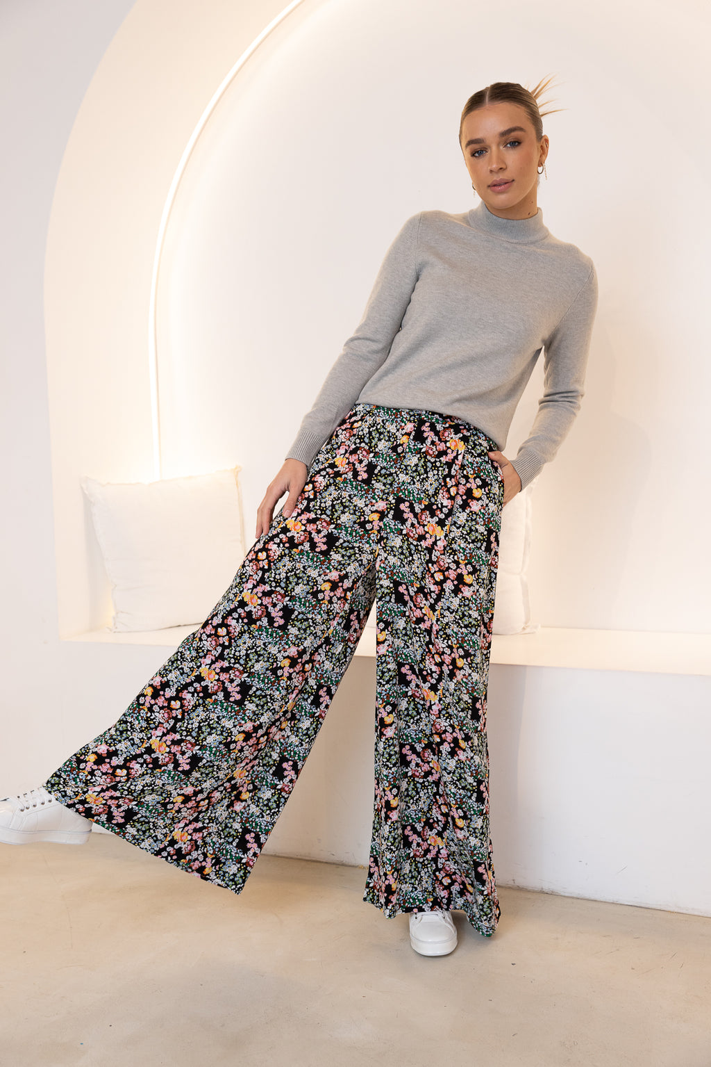 JUNE WIDE LEG PANT - Patchwork Floral