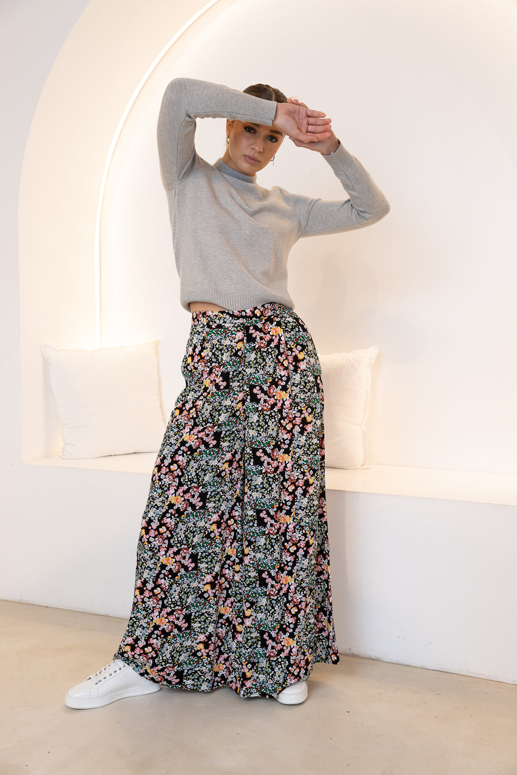 JUNE WIDE LEG PANT - Patchwork Floral