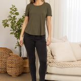 CHLOE BAMBOO TEE - Olive