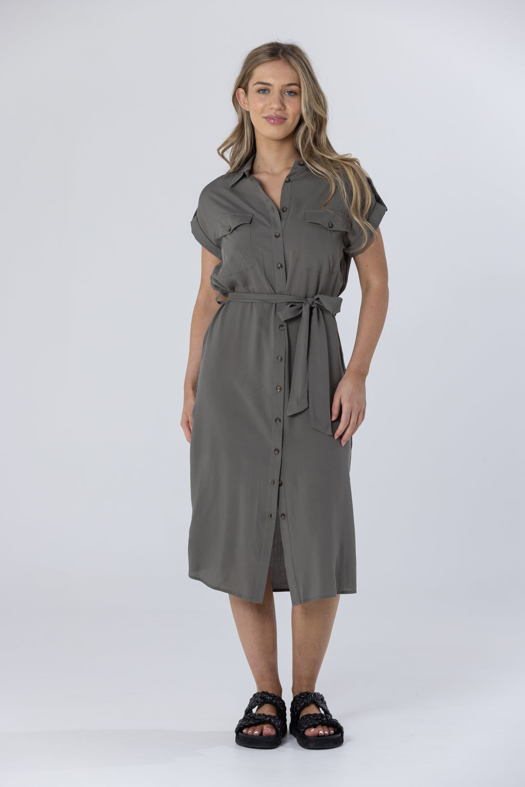 EMERY SHIRT DRESS - Khaki