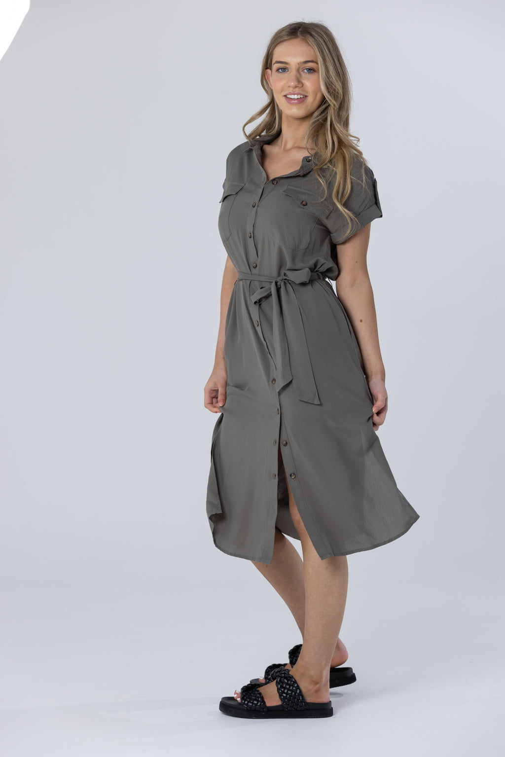 EMERY SHIRT DRESS - Khaki