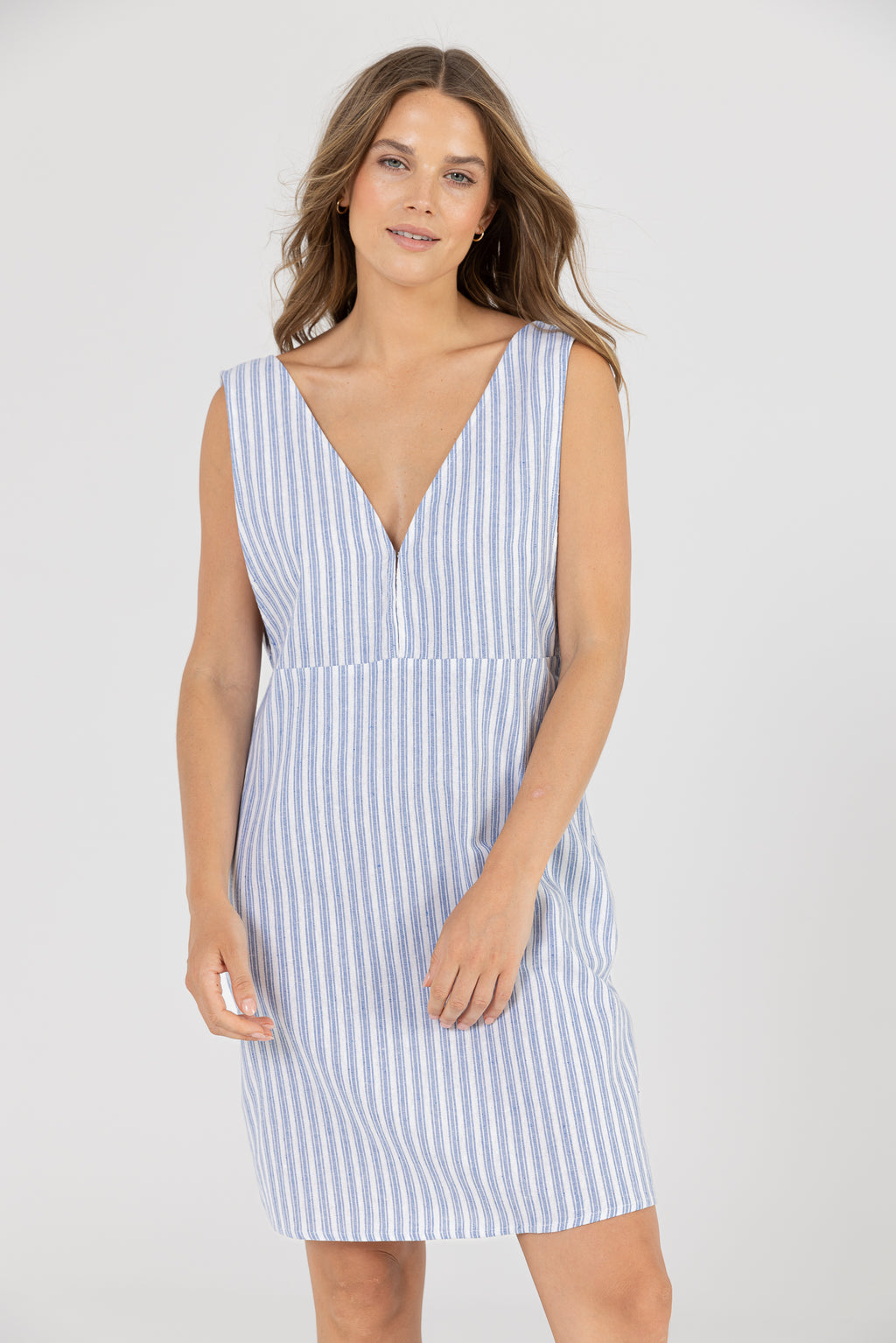 DAKOTA DRESS- Blue Stripe *Final Sale
