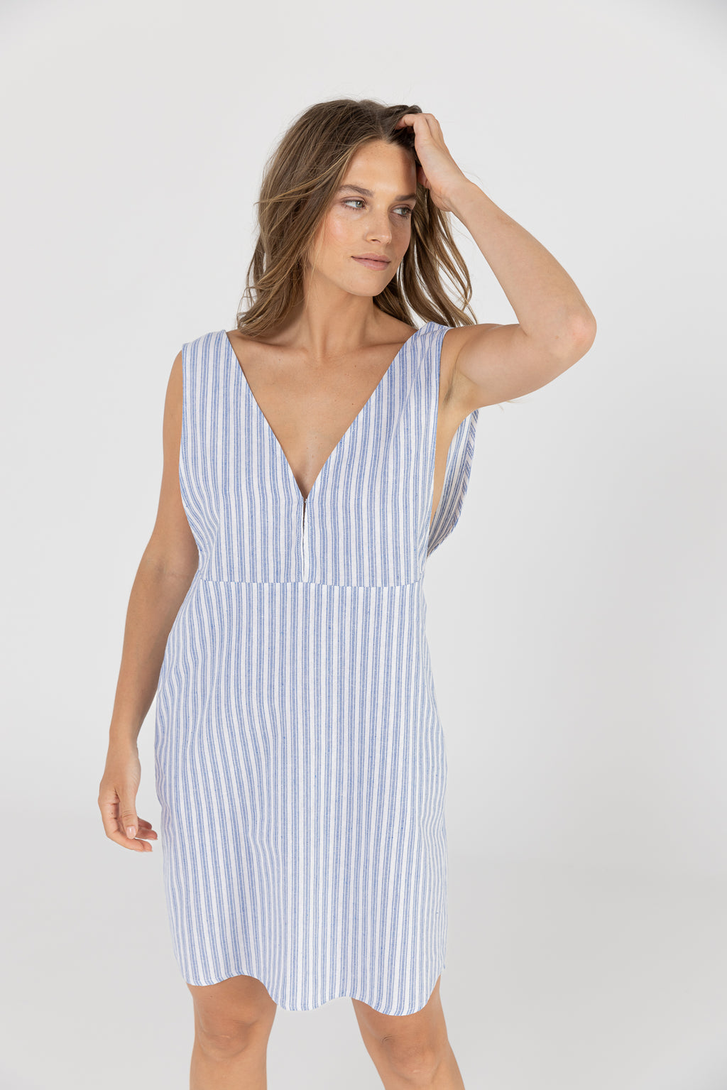 DAKOTA DRESS- Blue Stripe *Final Sale