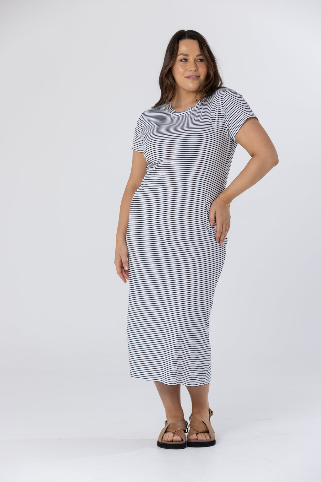 GIANNA T-SHIRT DRESS - Black and White