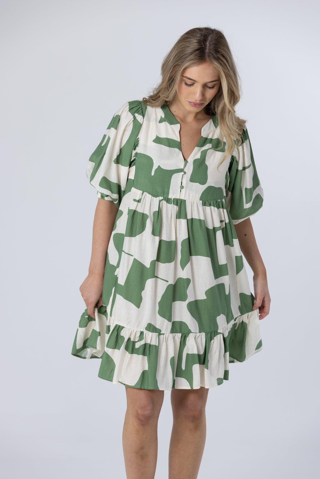 PRE-ORDER: ALEX DRESS - Sage/White