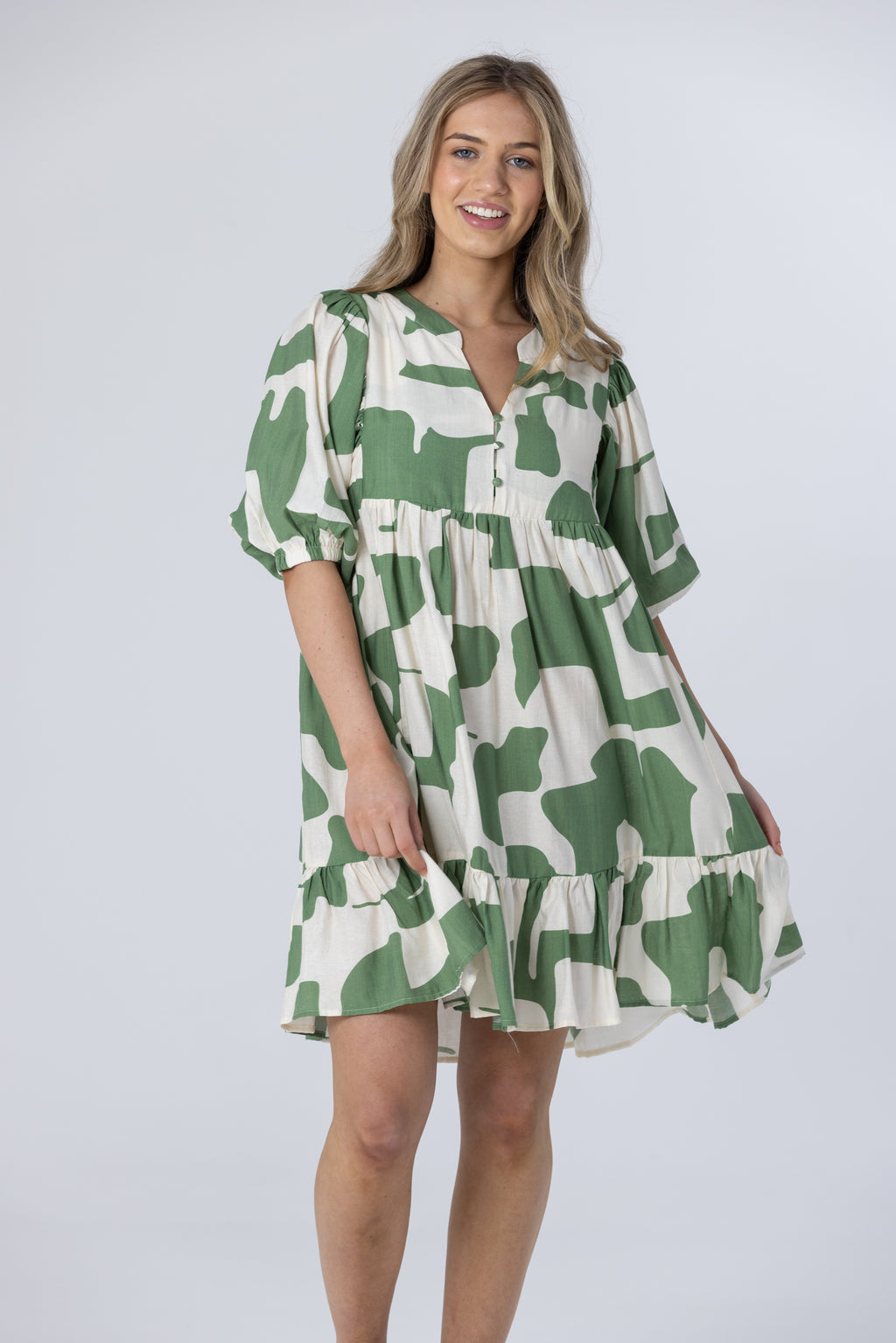 PRE-ORDER: ALEX DRESS - Sage/White