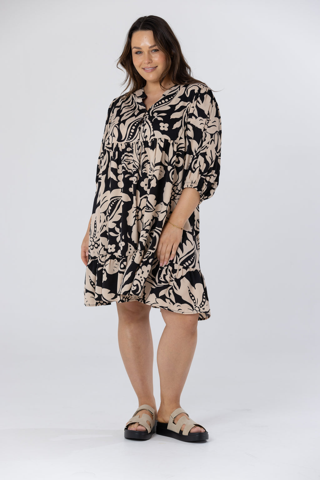 ALEX DRESS - Black/Sand