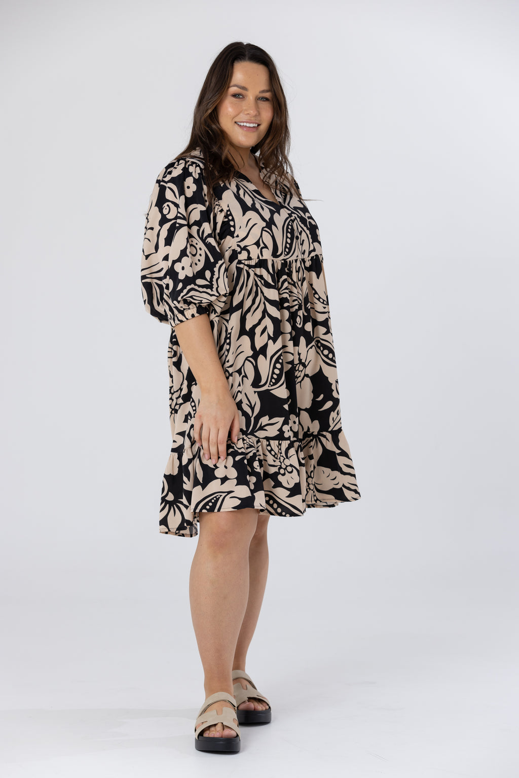 ALEX DRESS - Black/Sand