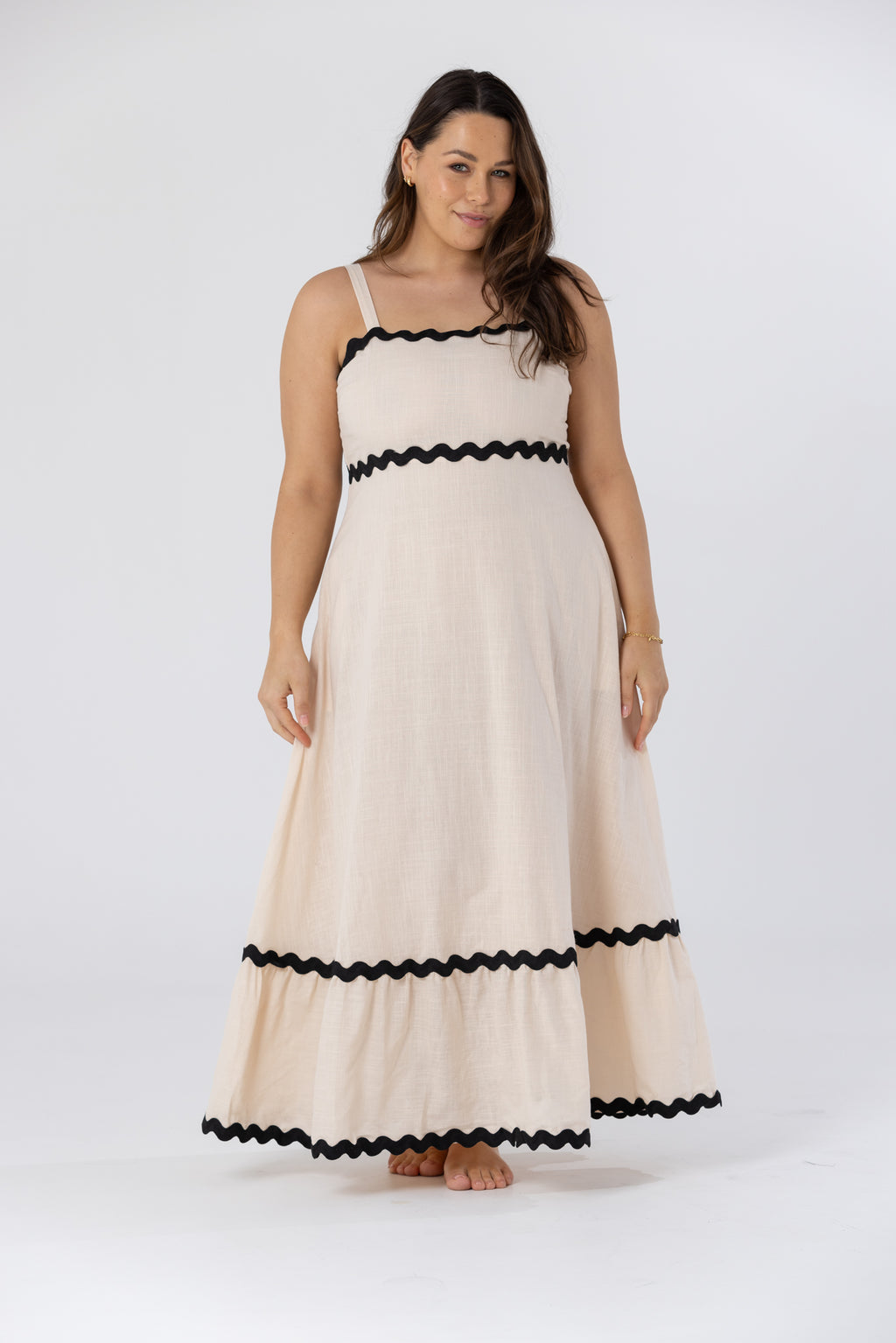 ASHER MAXI DRESS - Beige/Black