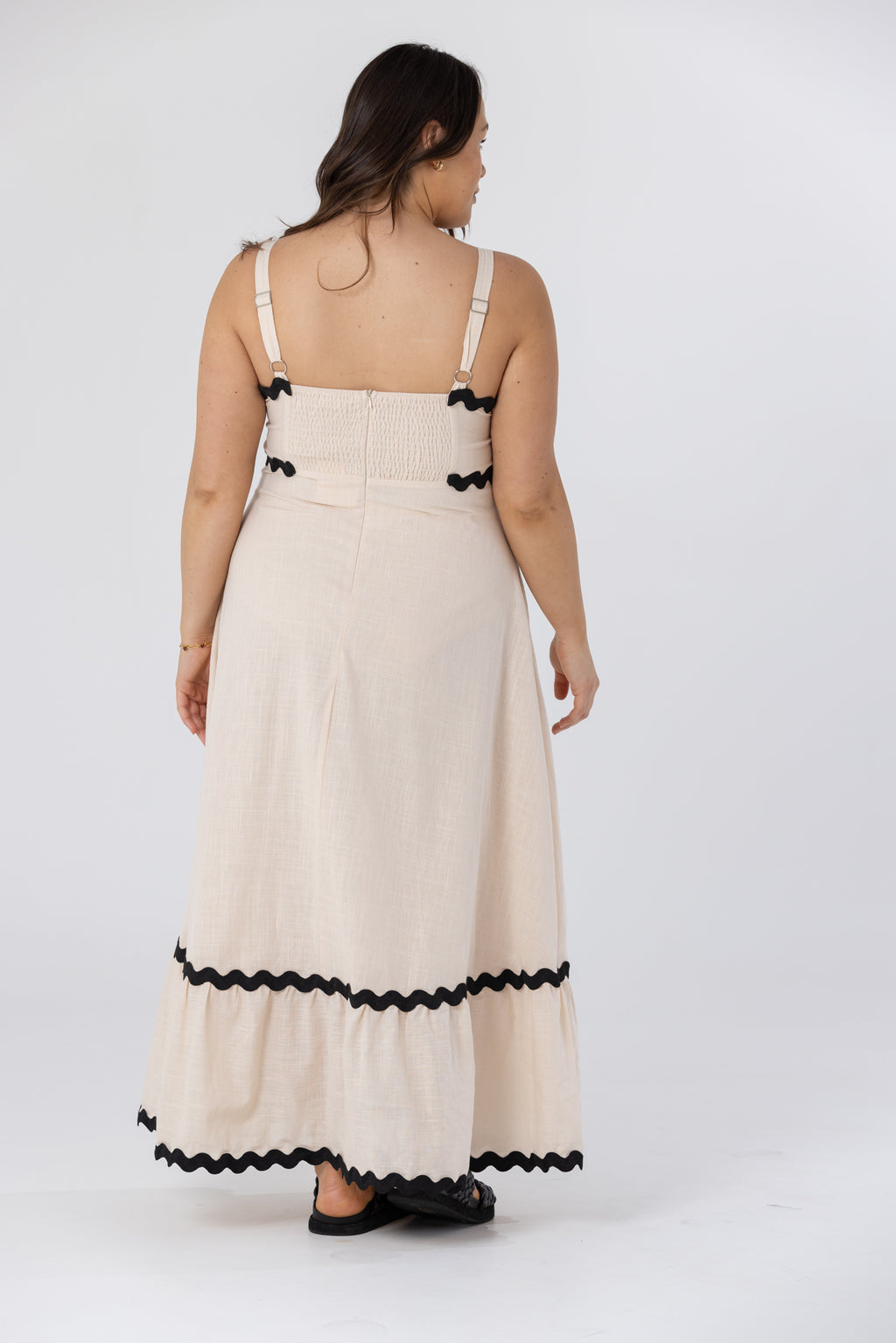 ASHER MAXI DRESS - Beige/Black