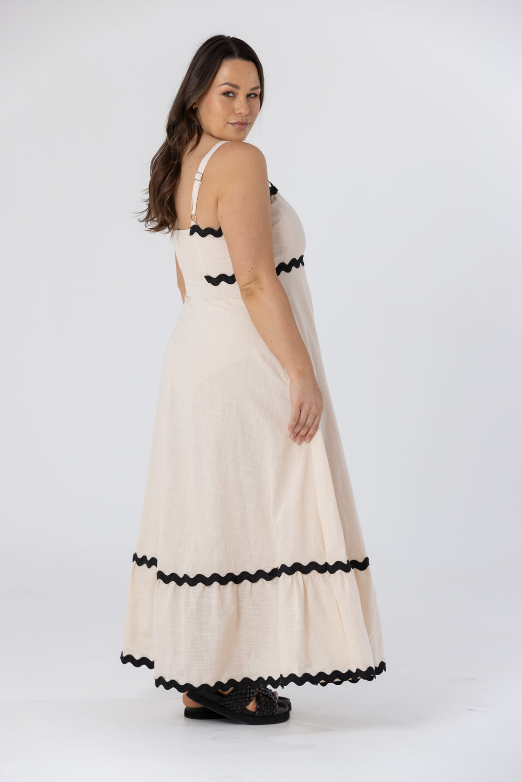 ASHER MAXI DRESS - Beige/Black