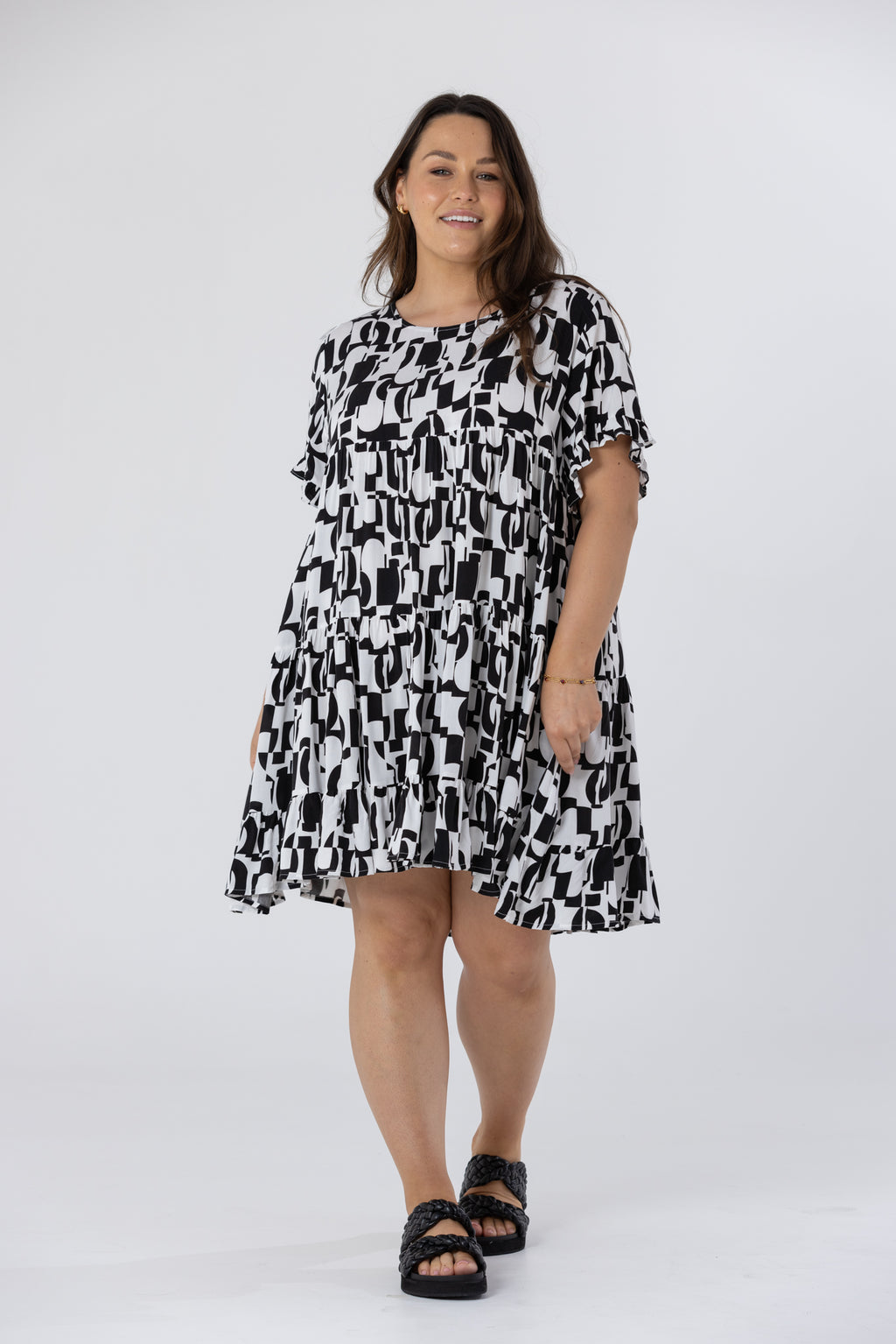 DELANEY DRESS - Black/White