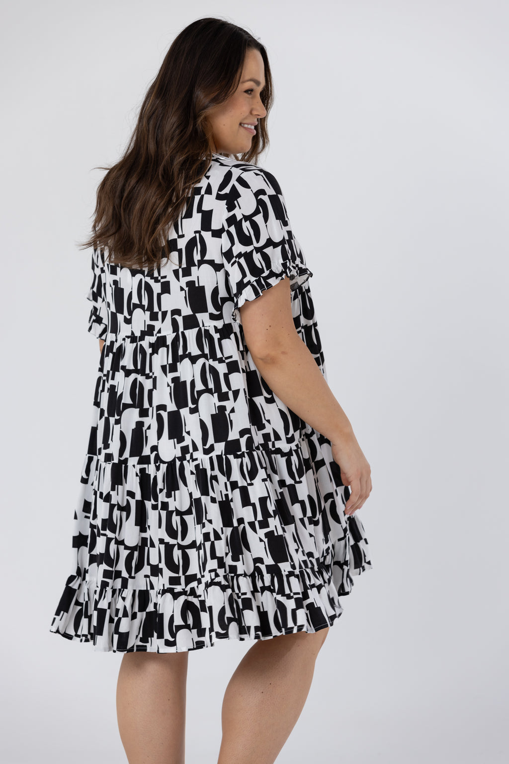 DELANEY DRESS - Black/White