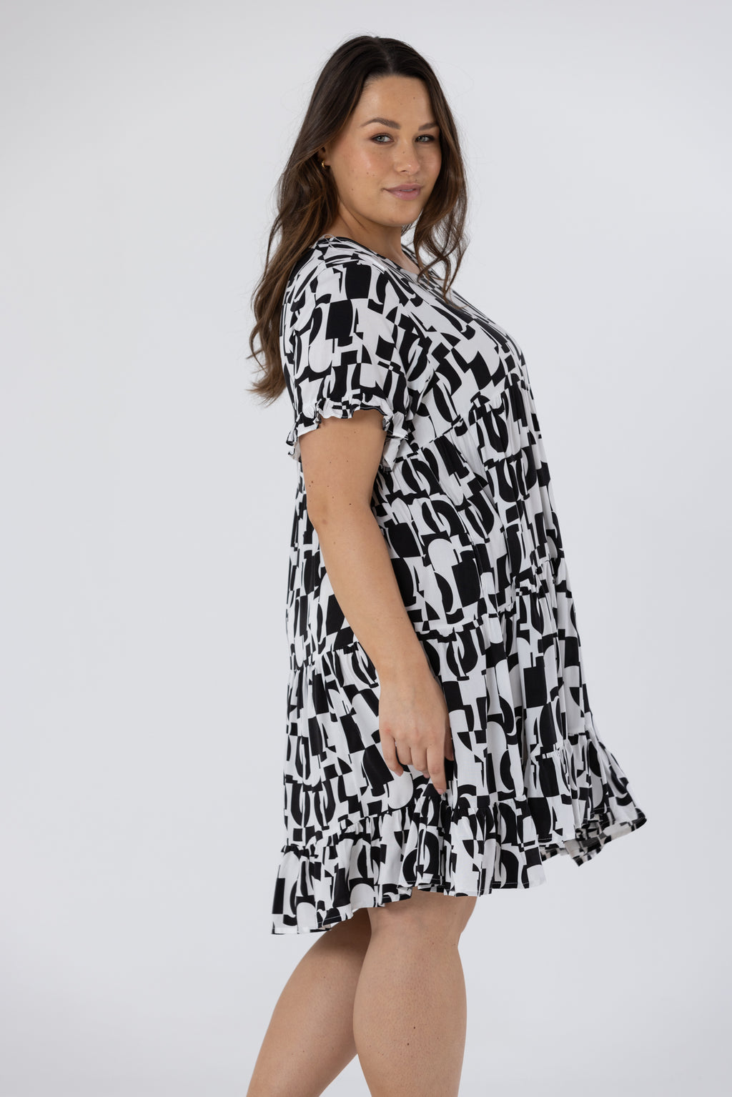 DELANEY DRESS - Black/White