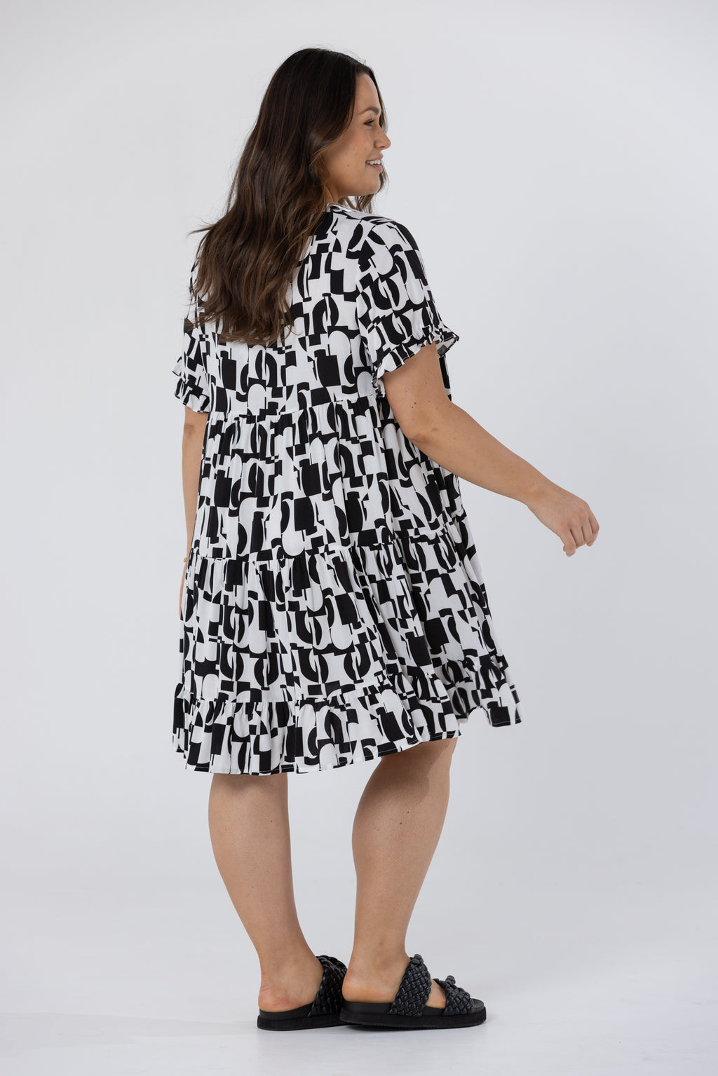 DELANEY DRESS - Black/White