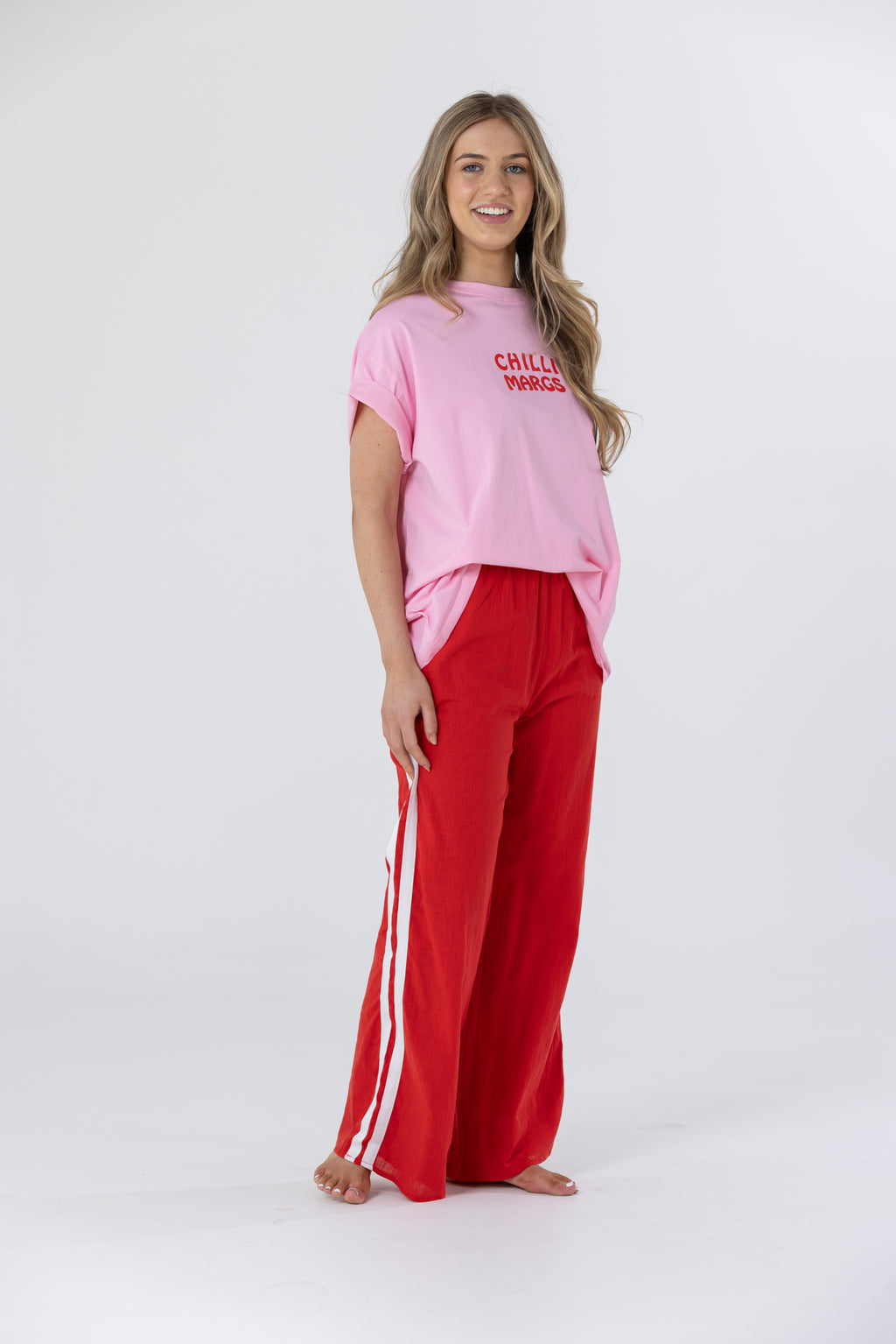 CHILLI MARGS PANT SET - Pink/Red