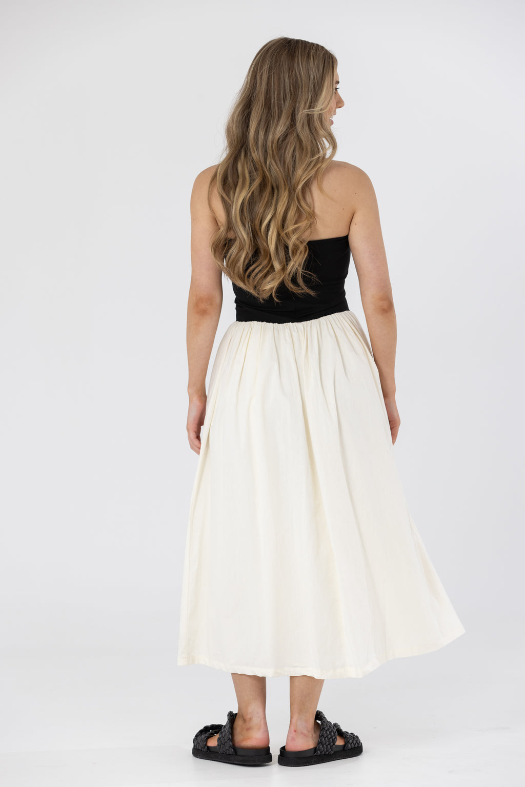 RAYE STRAPLESS MAXI DRESS - Black/White