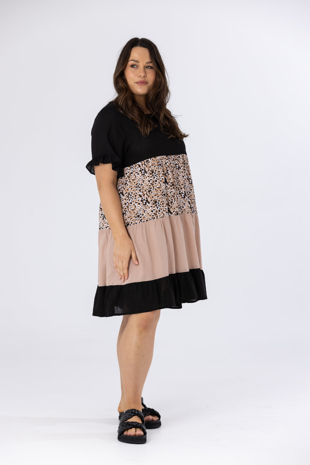 JACIE DRESS - Black/Nude