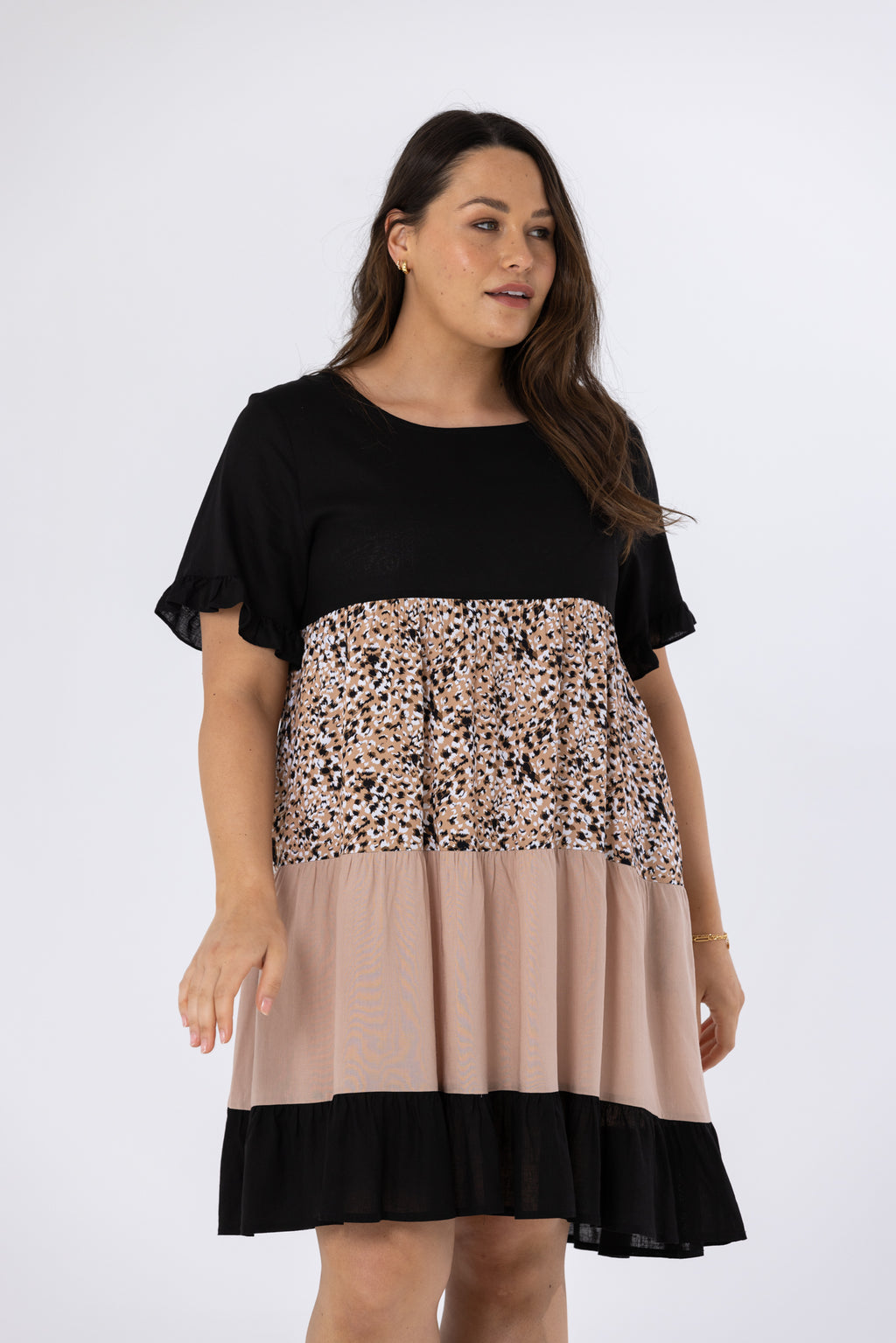 JACIE DRESS - Black/Nude