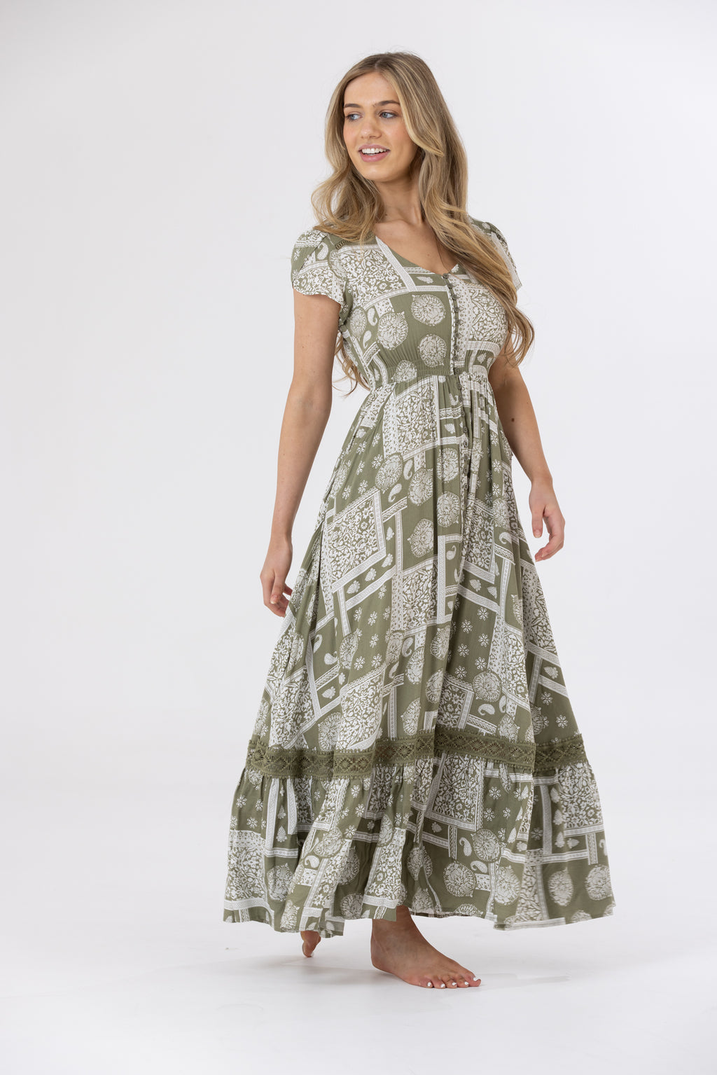 HAYES MAXI DRESS - Olive