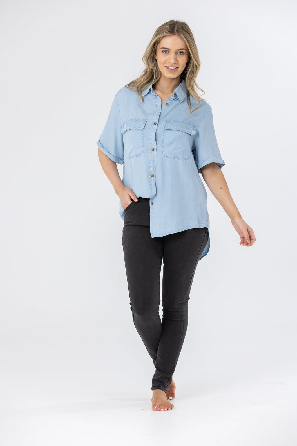 ELLIE SHIRT - Light Denim