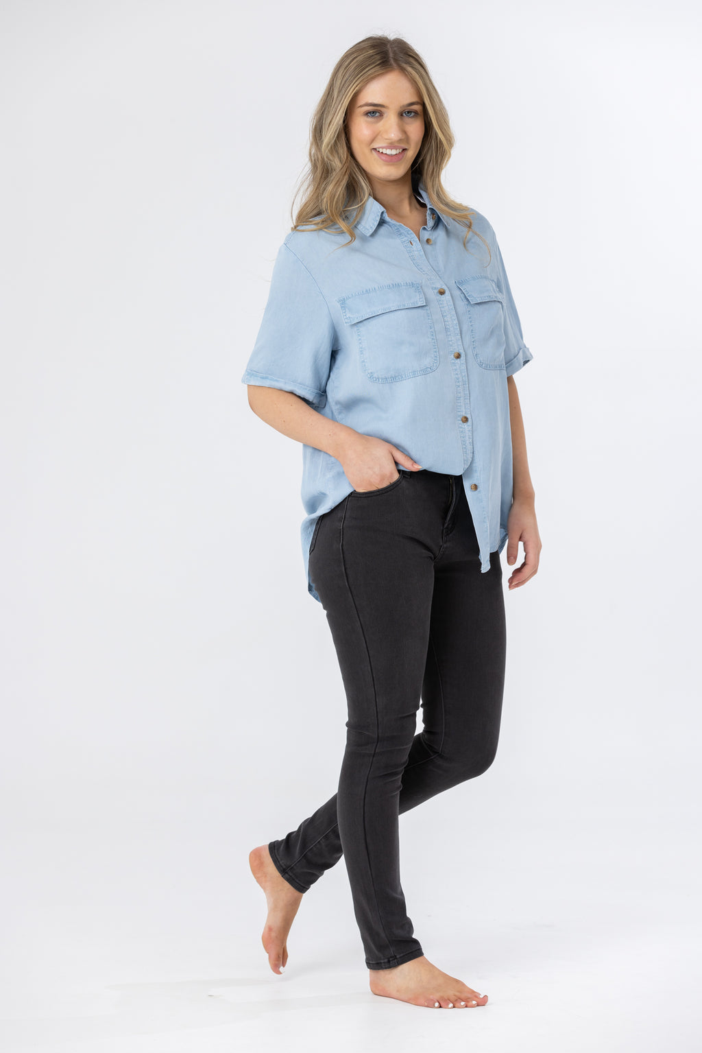 ELLIE SHIRT - Light Denim