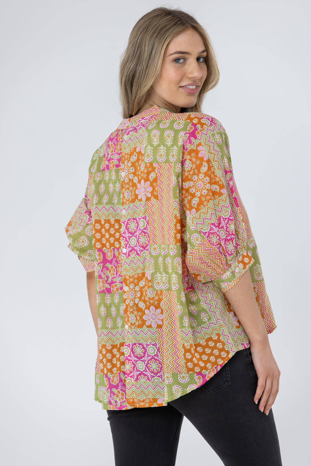 LILY BLOUSE - Multi Orange