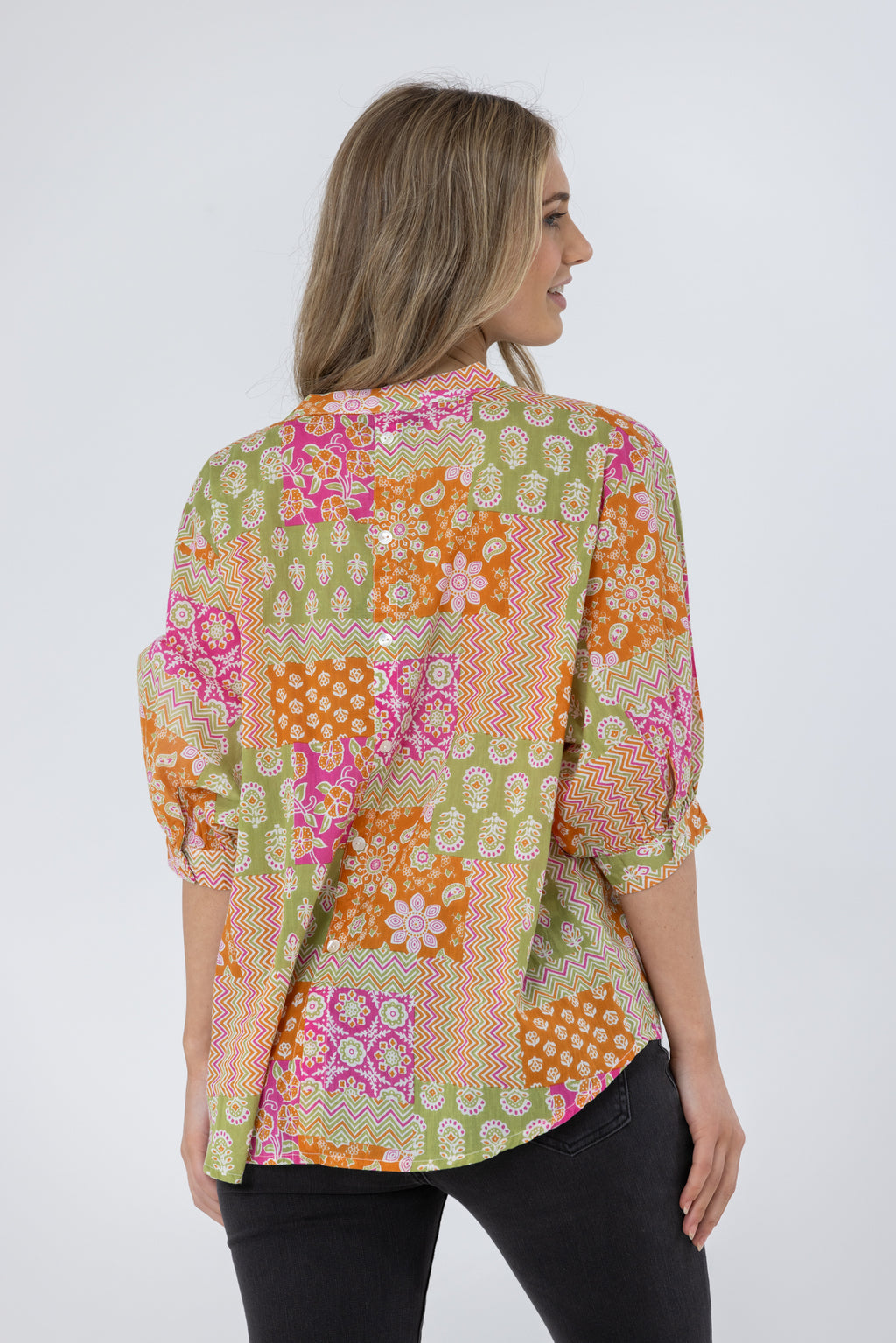 LILY BLOUSE - Multi Orange