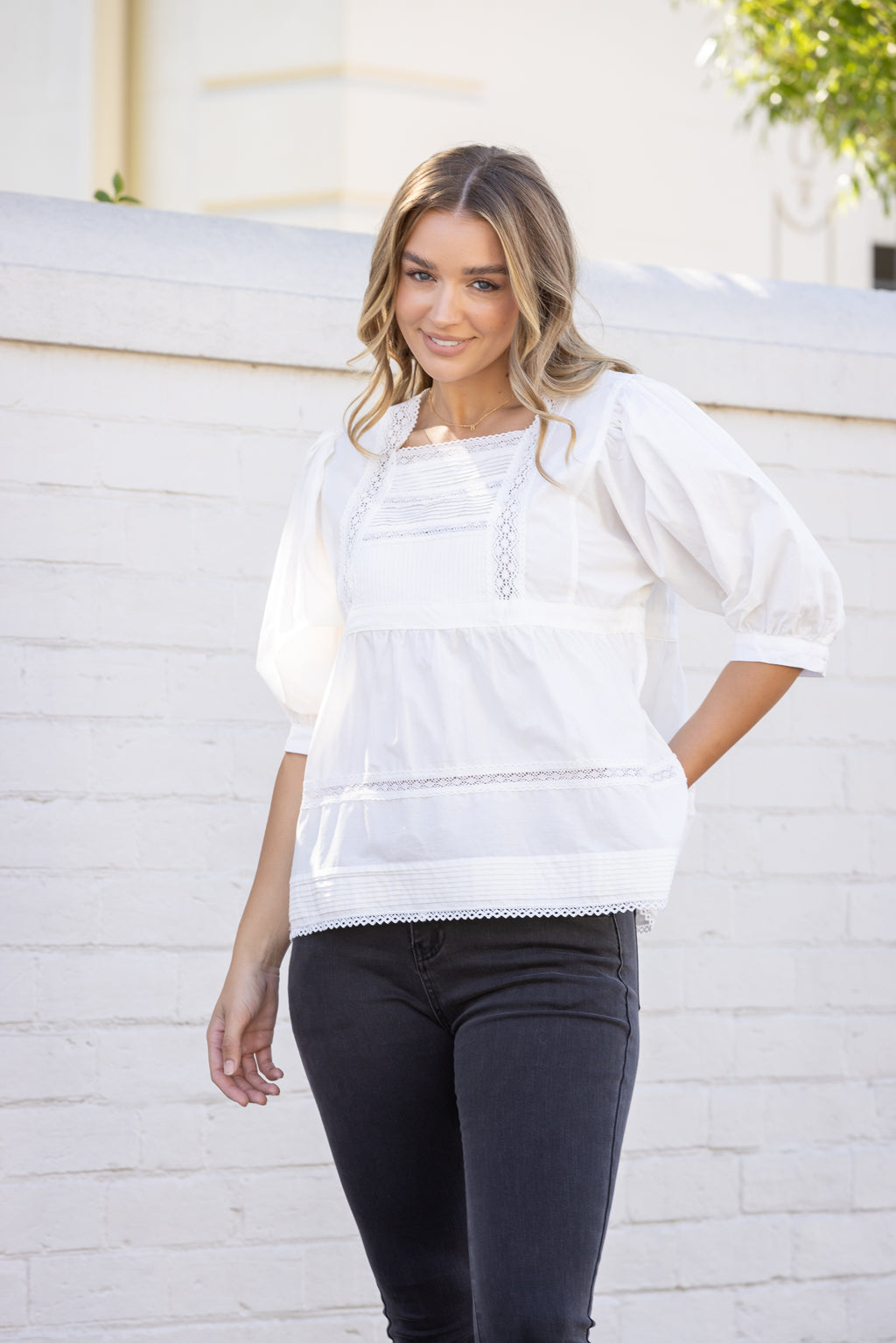 PRE-ORDER: ALANI BLOUSE - White