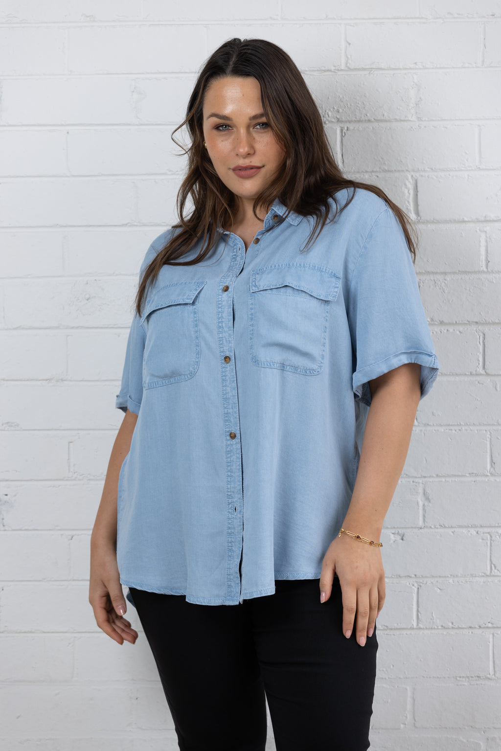 ELLIE SHIRT - Light Denim