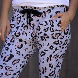 FAYE JOGGER - Grey/Blush Leopard