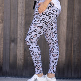 FAYE JOGGER - Grey/Blush Leopard