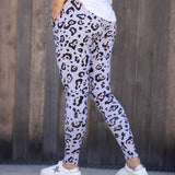 FAYE JOGGER - Grey/Blush Leopard