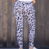 FAYE JOGGER - Grey/Blush Leopard