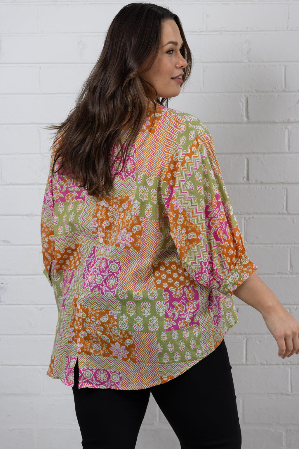 LILY BLOUSE - Multi Orange