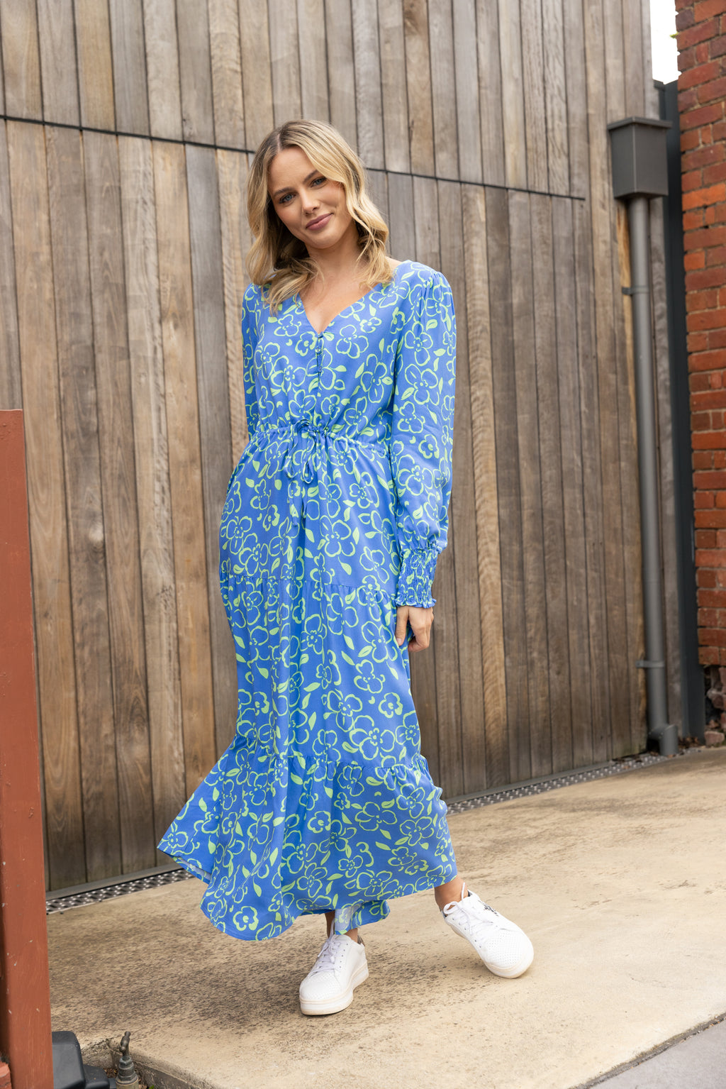 ALICIA MAXI DRESS Blue Green Frankie Co Clothing