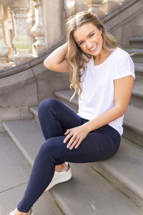 CONNIE PULL ON PANTS- Navy