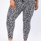 ELLA LEOPARD JOGGER - Grey/Black