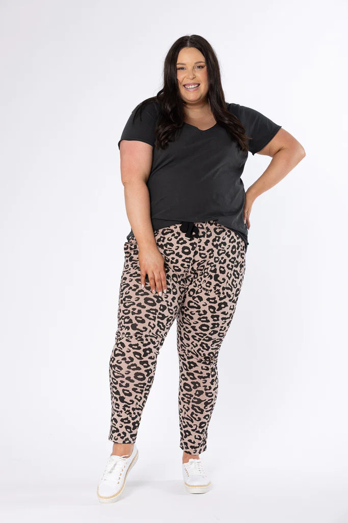 ELLA LEOPARD JOGGER Mocha Black Frankie Co Clothing