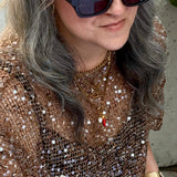 Mocha Sequin Top